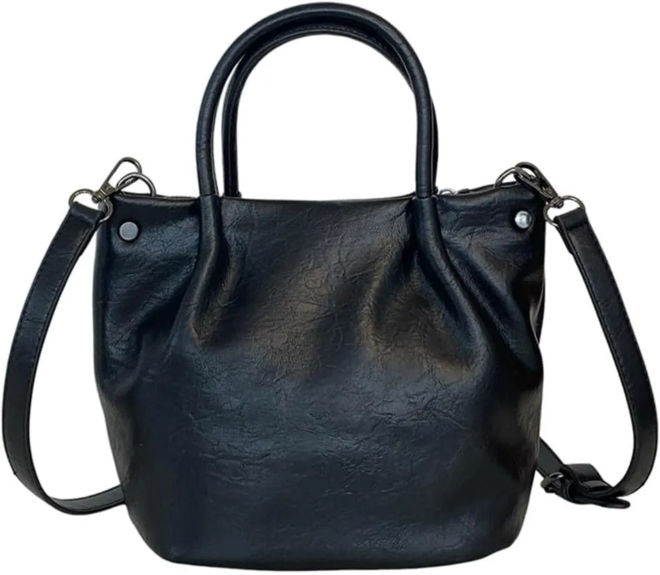 Functional PU Crossbody Bag Delicate Bucket Bags Casual Satchel Shoulder Handbag Great for Party Shopping and Work