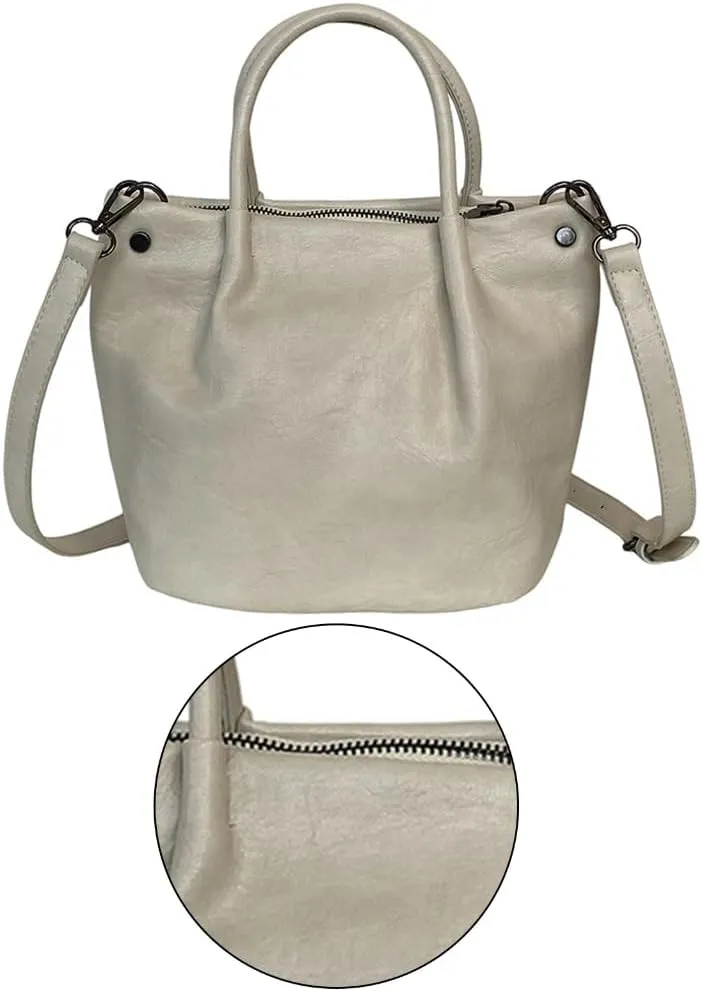 Functional PU Crossbody Bag Delicate Bucket Bags Casual Satchel Shoulder Handbag Great for Party Shopping and Work