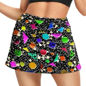 Funny Print Tennis Skirts for Women Pleated Skirts with Pocket Breathable Womens Golf Skorts for Workout Pickleball