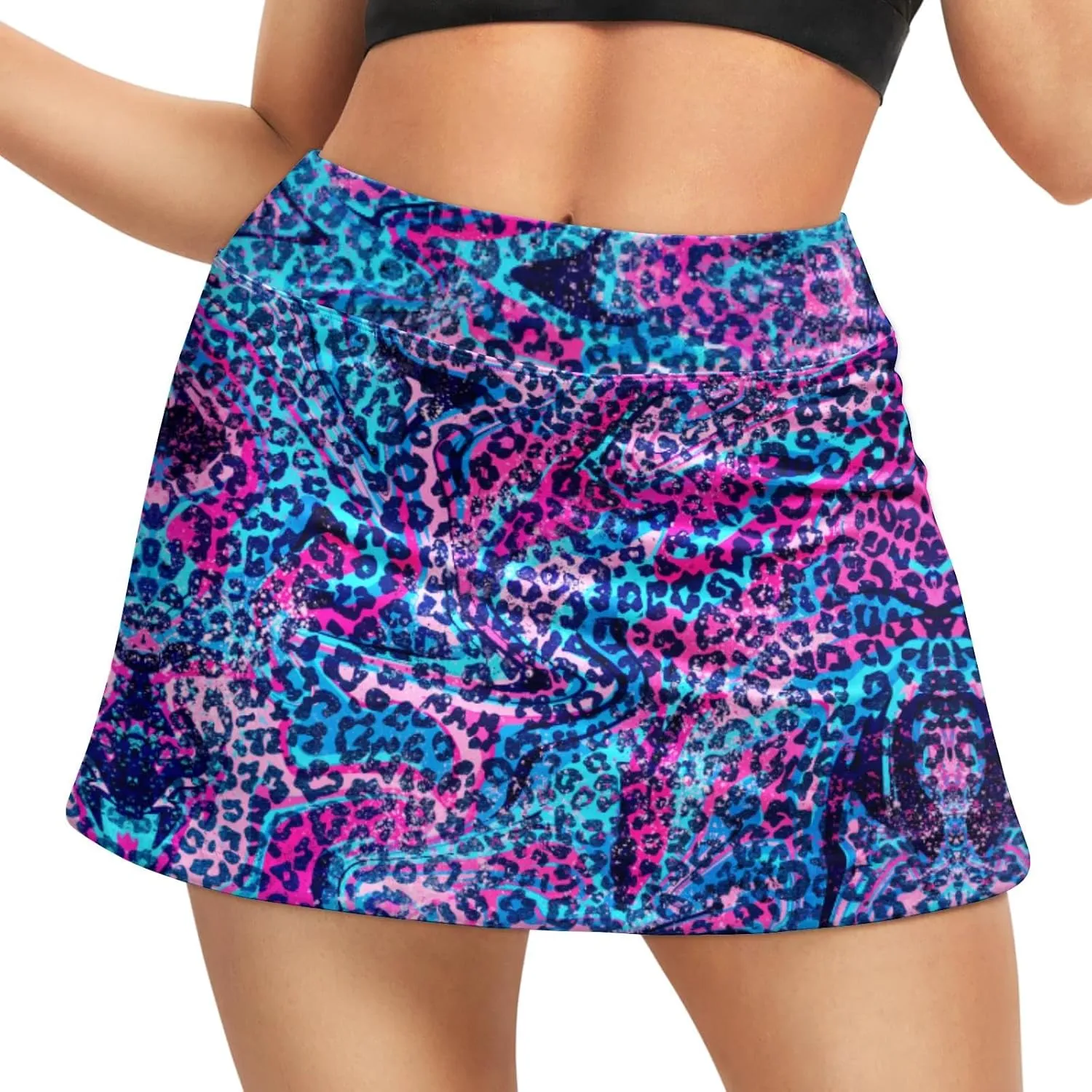 Funny Print Tennis Skirts for Women Pleated Skirts with Pocket Breathable Womens Golf Skorts for Workout Pickleball