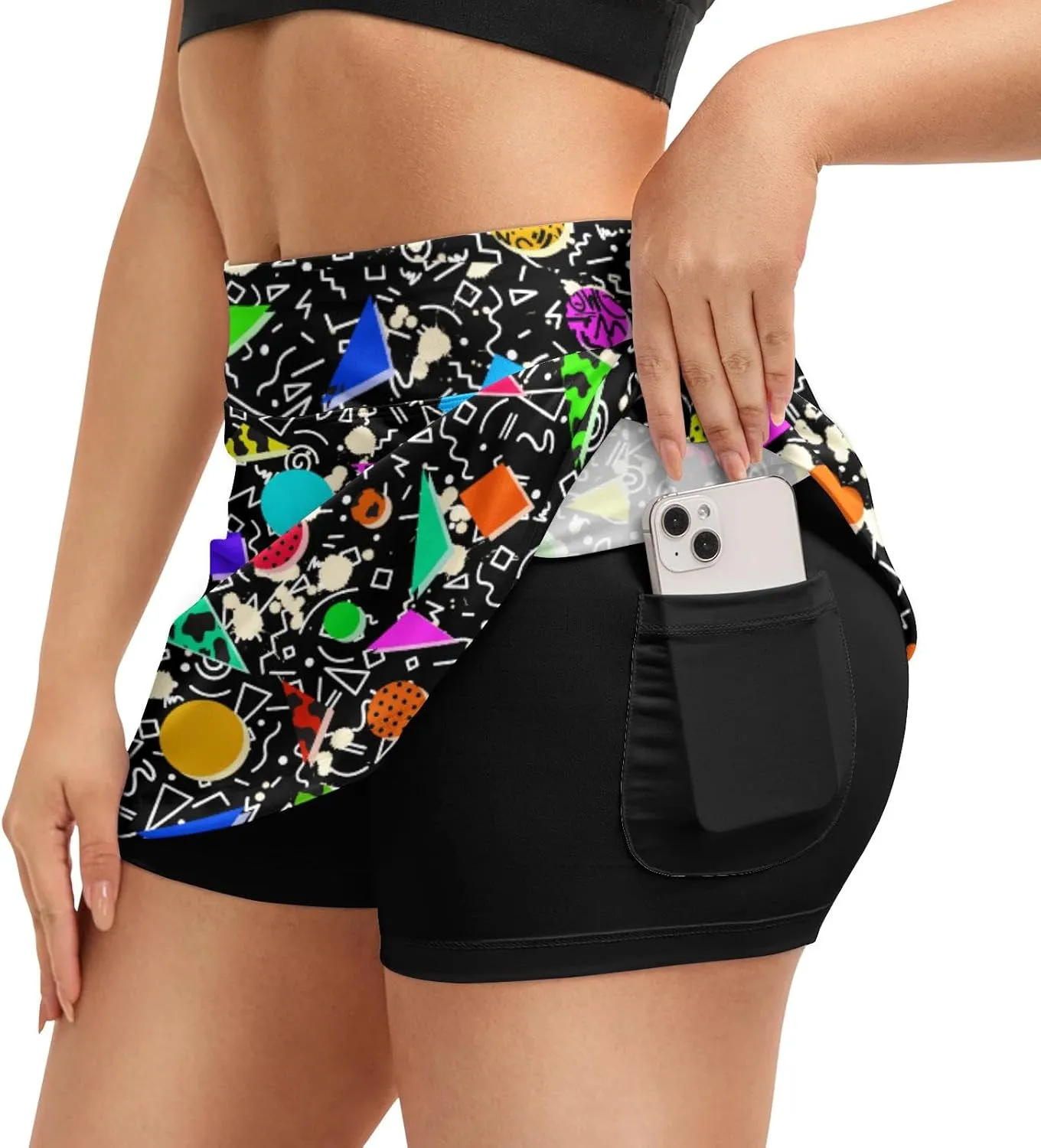 Funny Print Tennis Skirts for Women Pleated Skirts with Pocket Breathable Womens Golf Skorts for Workout Pickleball