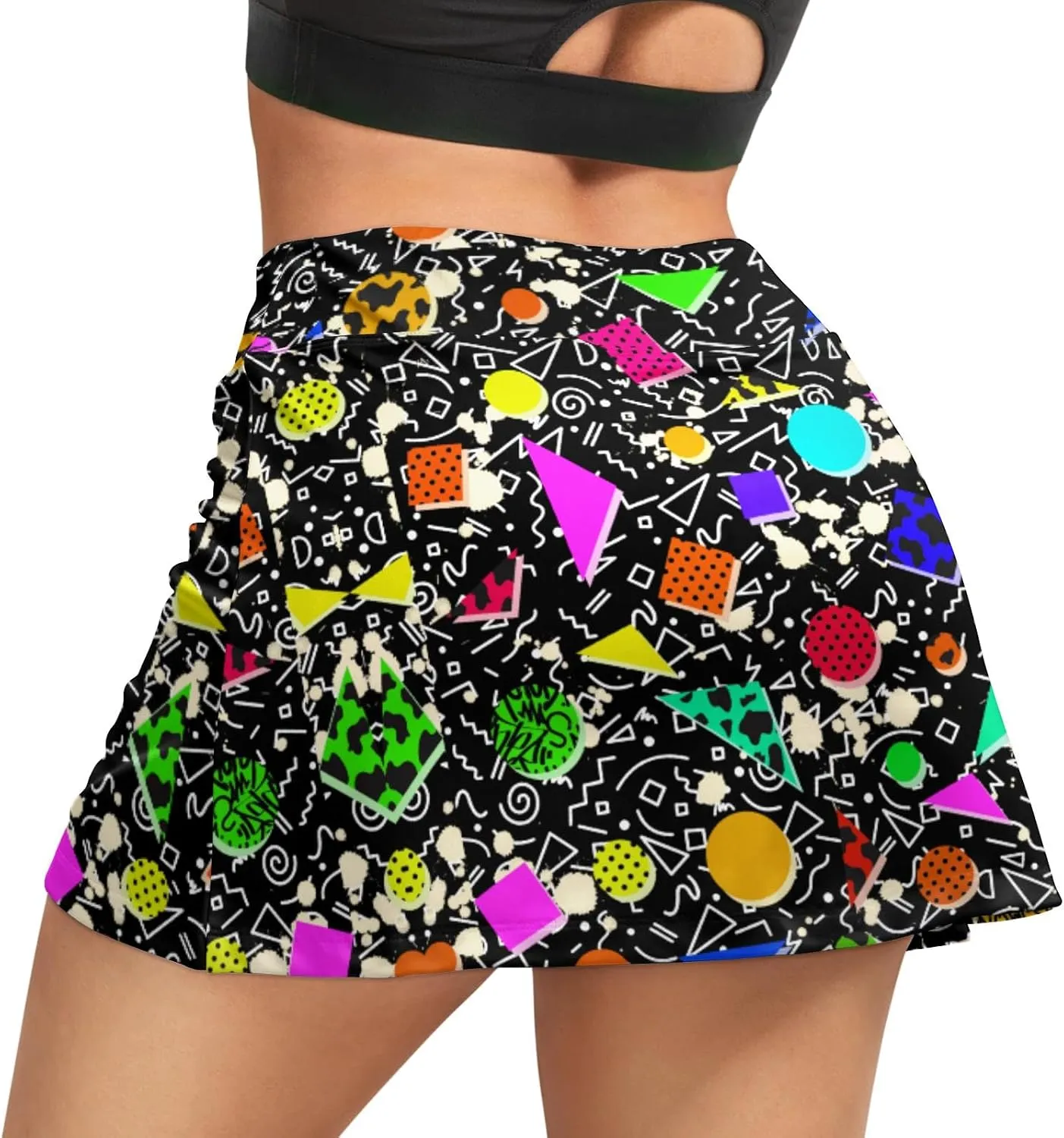 Funny Print Tennis Skirts for Women Pleated Skirts with Pocket Breathable Womens Golf Skorts for Workout Pickleball