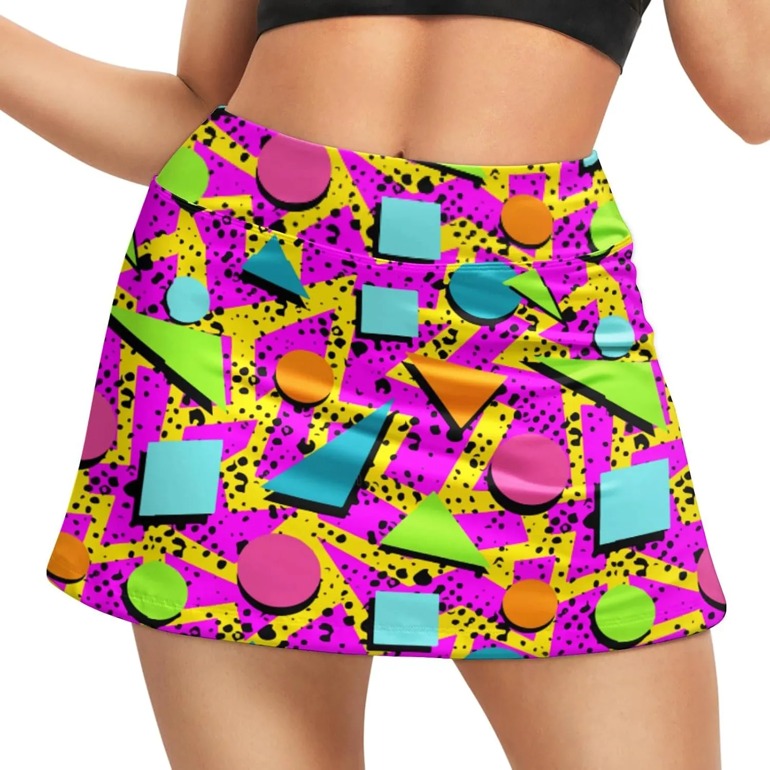 Funny Print Tennis Skirts for Women Pleated Skirts with Pocket Breathable Womens Golf Skorts for Workout Pickleball