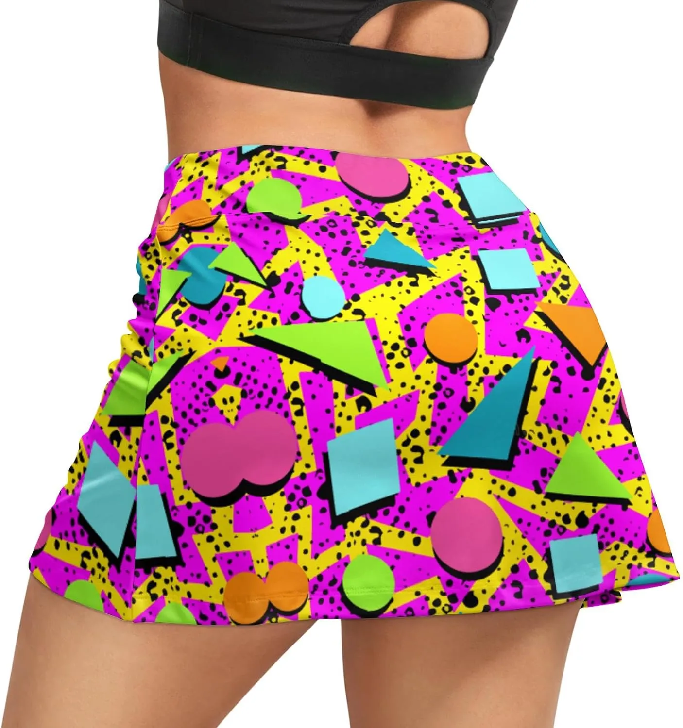 Funny Print Tennis Skirts for Women Pleated Skirts with Pocket Breathable Womens Golf Skorts for Workout Pickleball