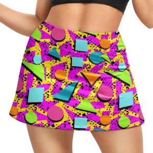 Funny Print Tennis Skirts for Women Pleated Skirts with Pocket Breathable Womens Golf Skorts for Workout Pickleball