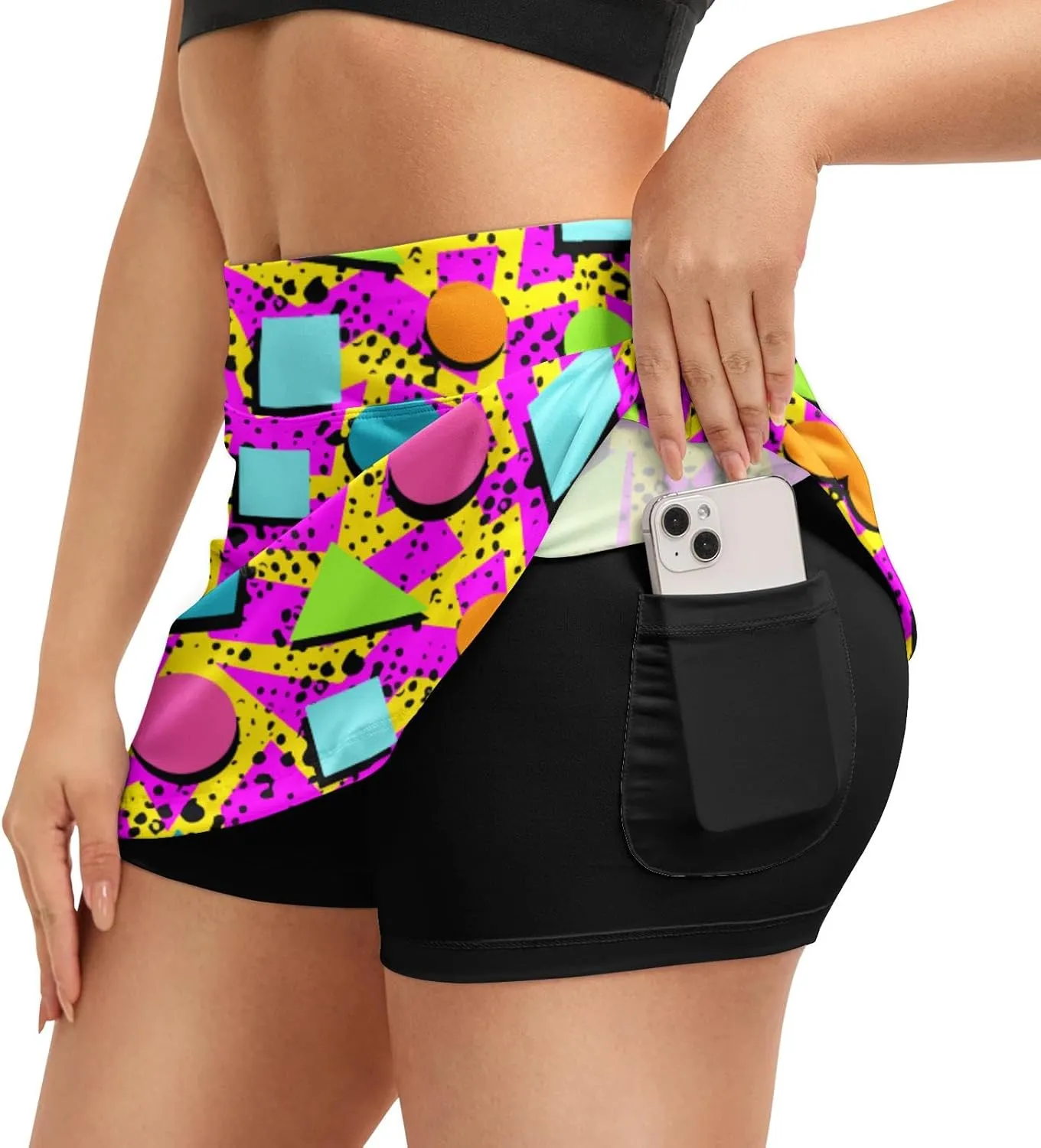 Funny Print Tennis Skirts for Women Pleated Skirts with Pocket Breathable Womens Golf Skorts for Workout Pickleball