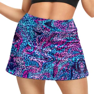 Funny Print Tennis Skirts for Women Pleated Skirts with Pocket Breathable Womens Golf Skorts for Workout Pickleball
