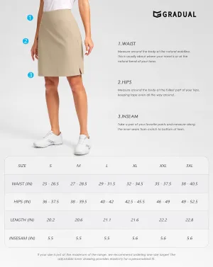 G Gradual 20" Golf Skorts Skirts for Women with 7 Pockets Knee Length Skort Athletic Modest Long Tennis Skirts for Women