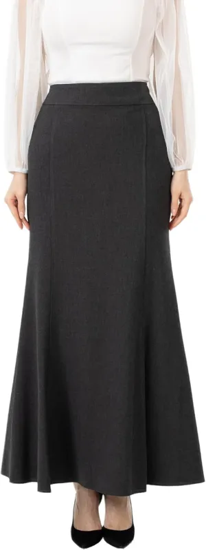 G-Line Fishtail Maxi Skirts for Women, Modest Mermaid Skirt, Long Skirts for Women, Casual High Waist Plus Size Skirt, XS-5XL