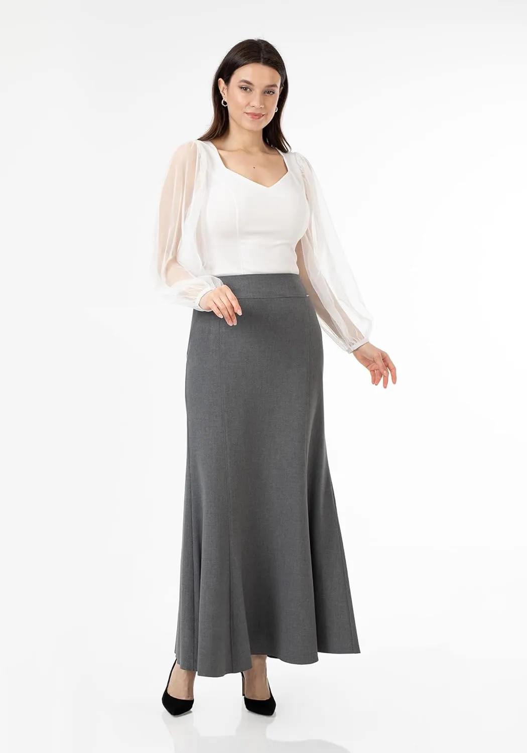 G-Line Fishtail Maxi Skirts for Women, Modest Mermaid Skirt, Long Skirts for Women, Casual High Waist Plus Size Skirt, XS-5XL