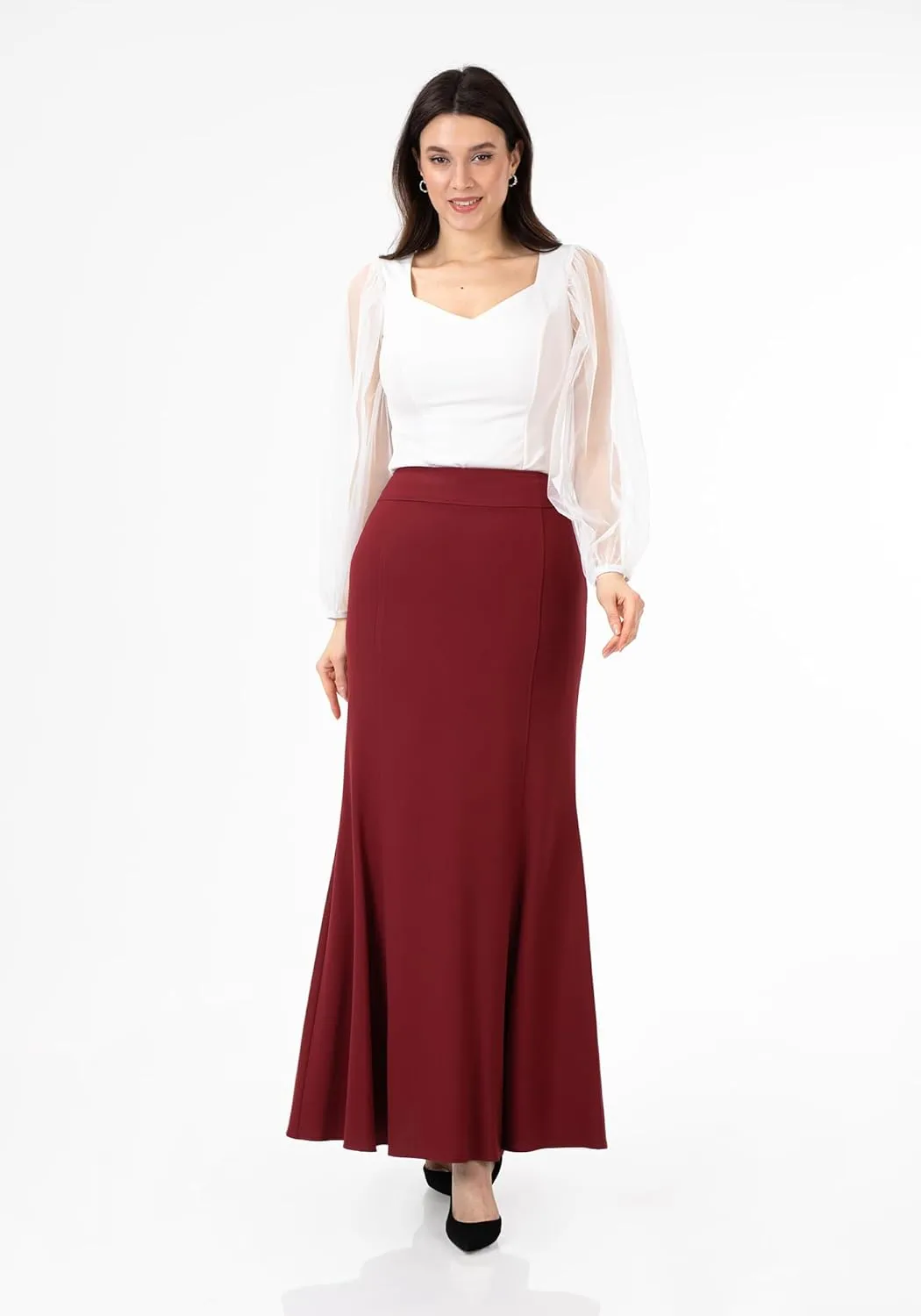 G-Line Fishtail Maxi Skirts for Women, Modest Mermaid Skirt, Long Skirts for Women, Casual High Waist Plus Size Skirt, XS-5XL