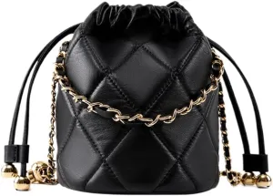 Genuine Leather-Bucket Bag,Crossbody Bag-Mini,Chic,Small