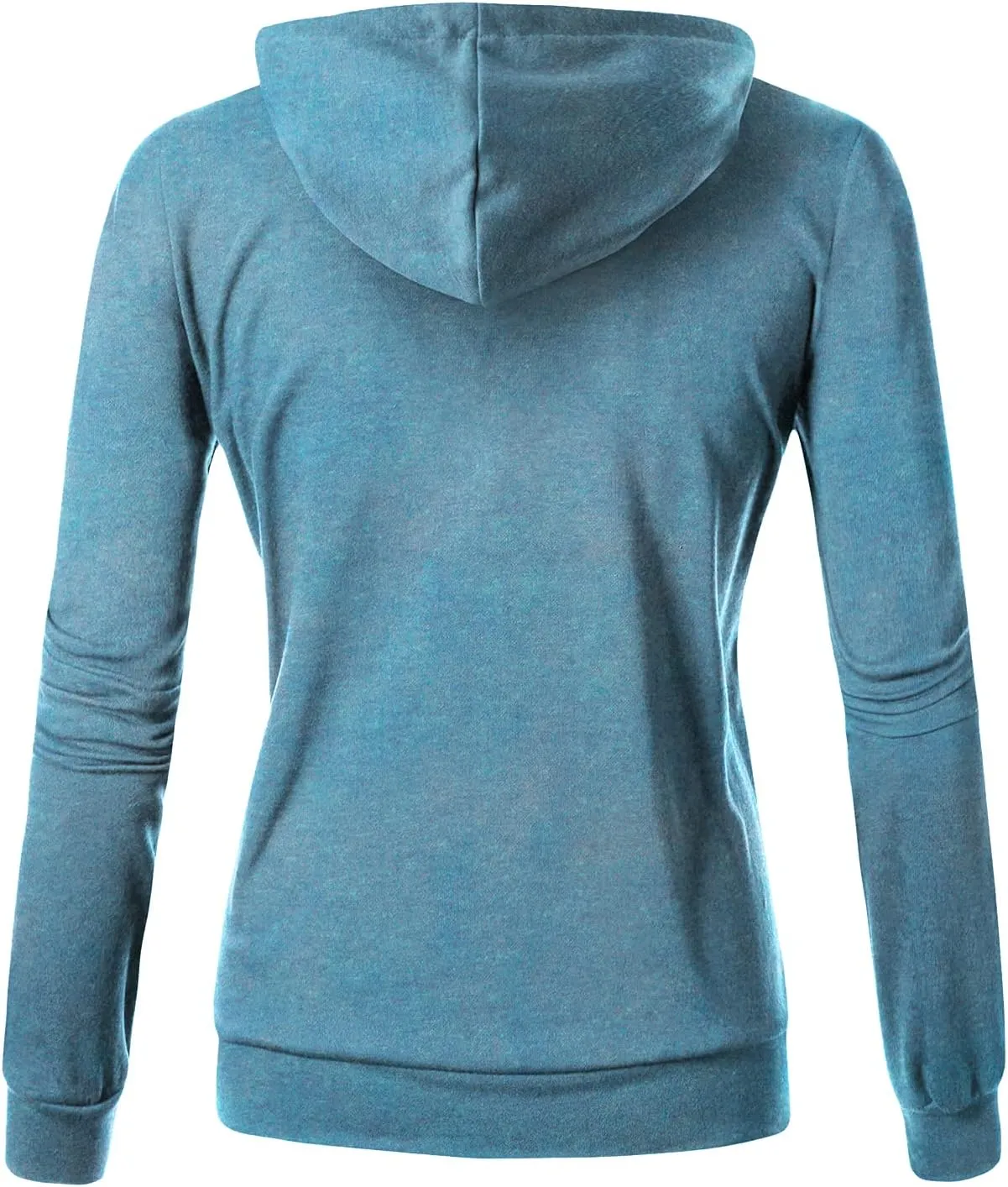 GIVON Basic Lightweight Zip Up Hoodie Long Sleeve Thin Hooded Jacket for Women with Plus Size