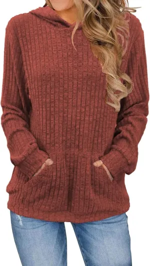 Gumipy Oversized Hoodies Sweatshirt for Women Knit Long Sleeve Shirts Tops Trendy Tunic Sweater Sweatshirt Comfrt Hoodie