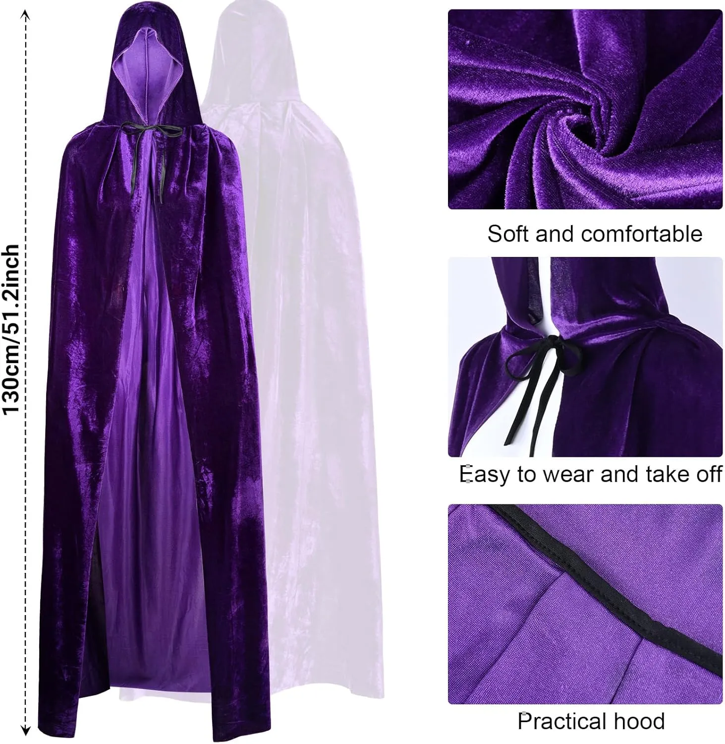 Halloween Cosplay Costume Set Include Velvet Cloak Waist Belt Pantyhose Gloves Sticker for Women Anime Dress Up