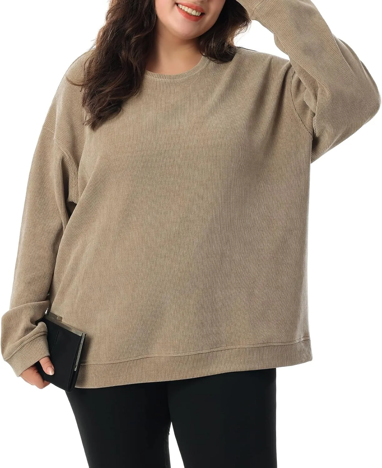 HOdo Women's Plus Size Sweatshirts Oversized Pullover Long Sleeve Tops Crew Neck Sweat Shirt Casual Loose Fitting 1X-5X