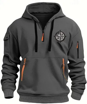 Hoodies for Men Collar Drawstring Hoodies Pullover Casual Long Sleeve Athletic Sweatshirts 2024