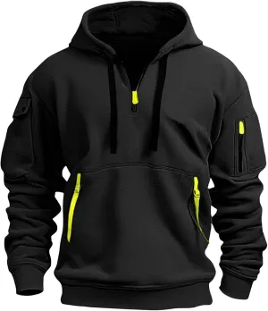 Hoodies for Men Collar Drawstring Hoodies Pullover Casual Long Sleeve Athletic Sweatshirts 2024