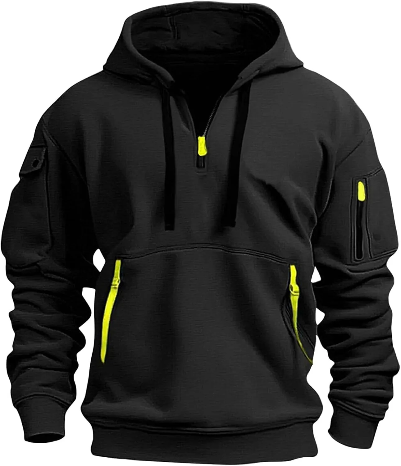 Hoodies for Men Collar Drawstring Hoodies Pullover Casual Long Sleeve Athletic Sweatshirts 2024