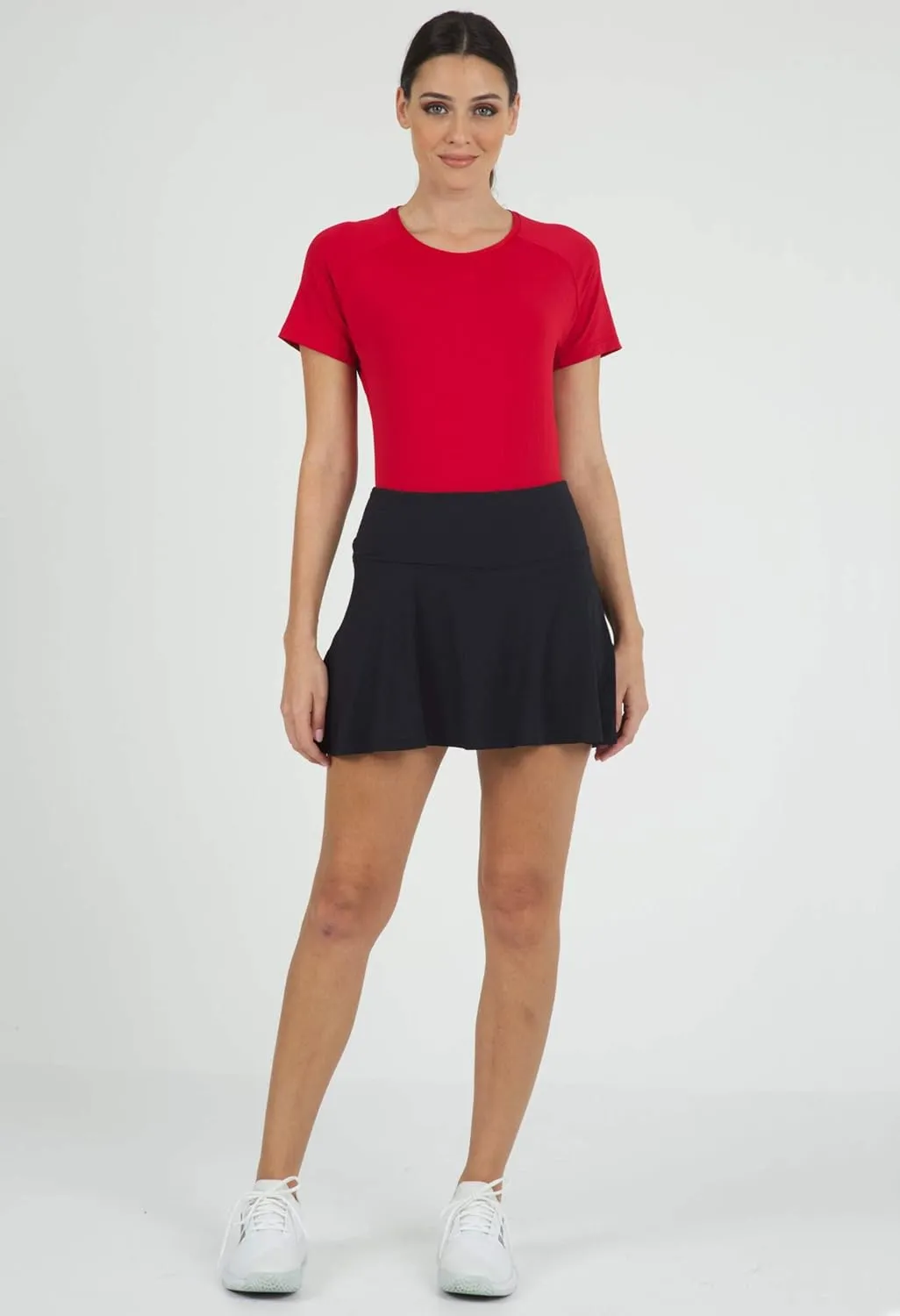 IBKUL Athleisure Wear Sun Protective UPF 50  Icefil Cooling Tech Quick-Dry Solid Swing Skort - 22000
