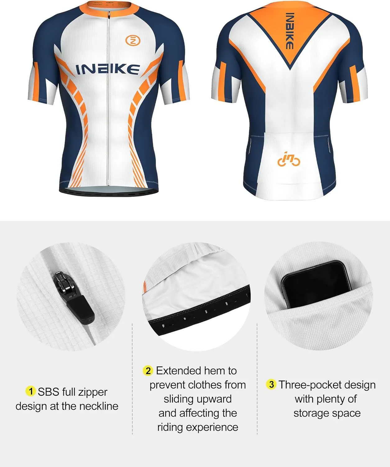 INBIKE Cycling Jersey Men Set Bib Shorts Set Breathable Bike Shirts Quick-Dry Bib Bicycle Jersey Biking Clothing Set