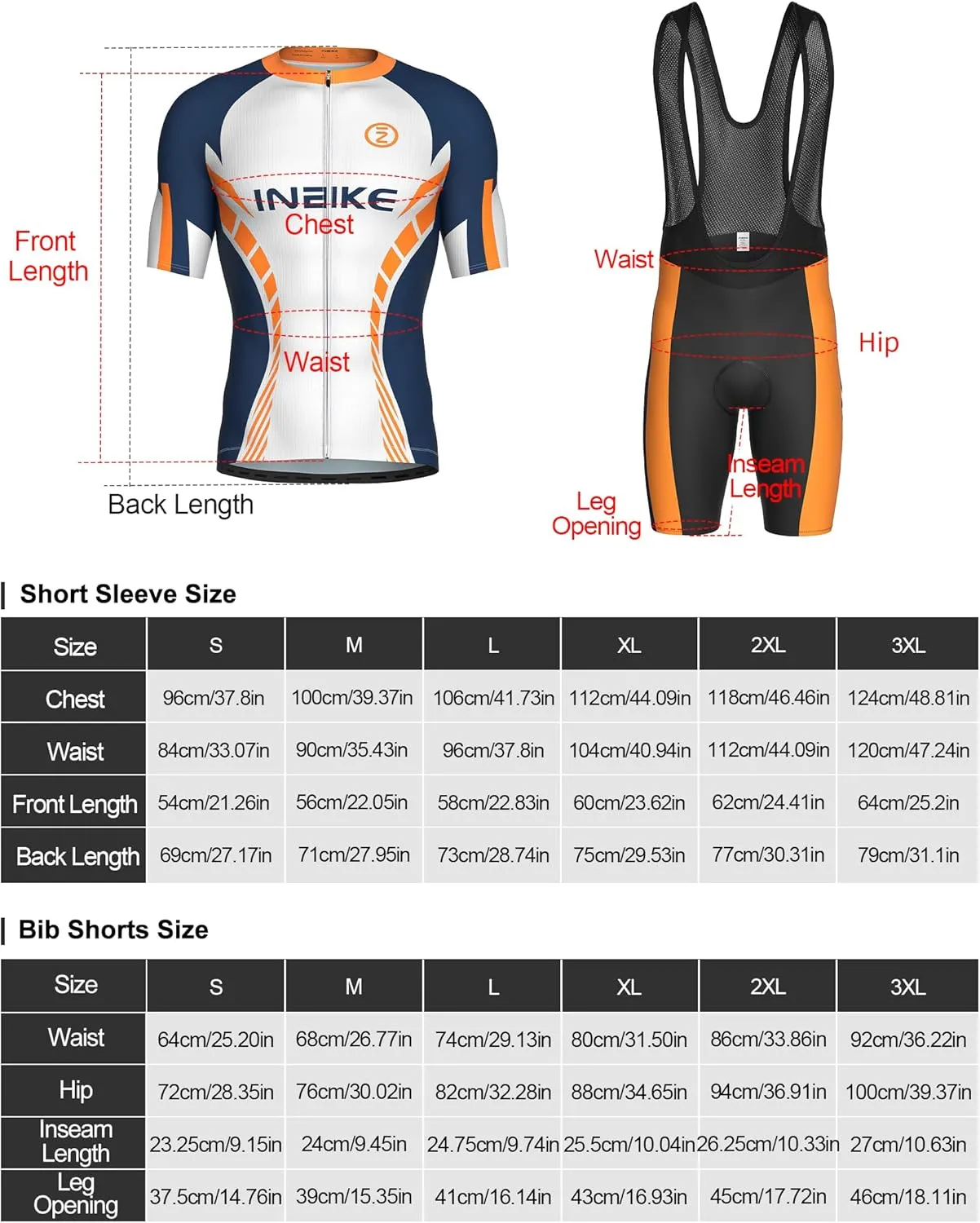 INBIKE Cycling Jersey Men Set Bib Shorts Set Breathable Bike Shirts Quick-Dry Bib Bicycle Jersey Biking Clothing Set