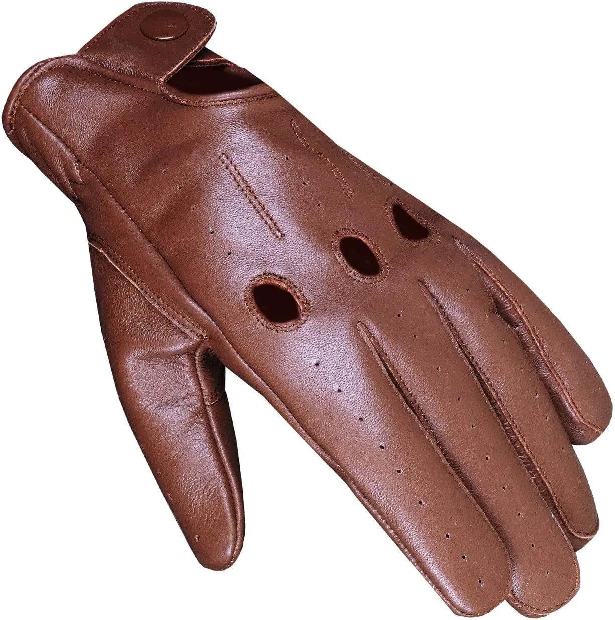 Jackets 4 Bikes Mens Transporter Genuine Lambskin Aniline Leather Driving Gloves Ventilated
