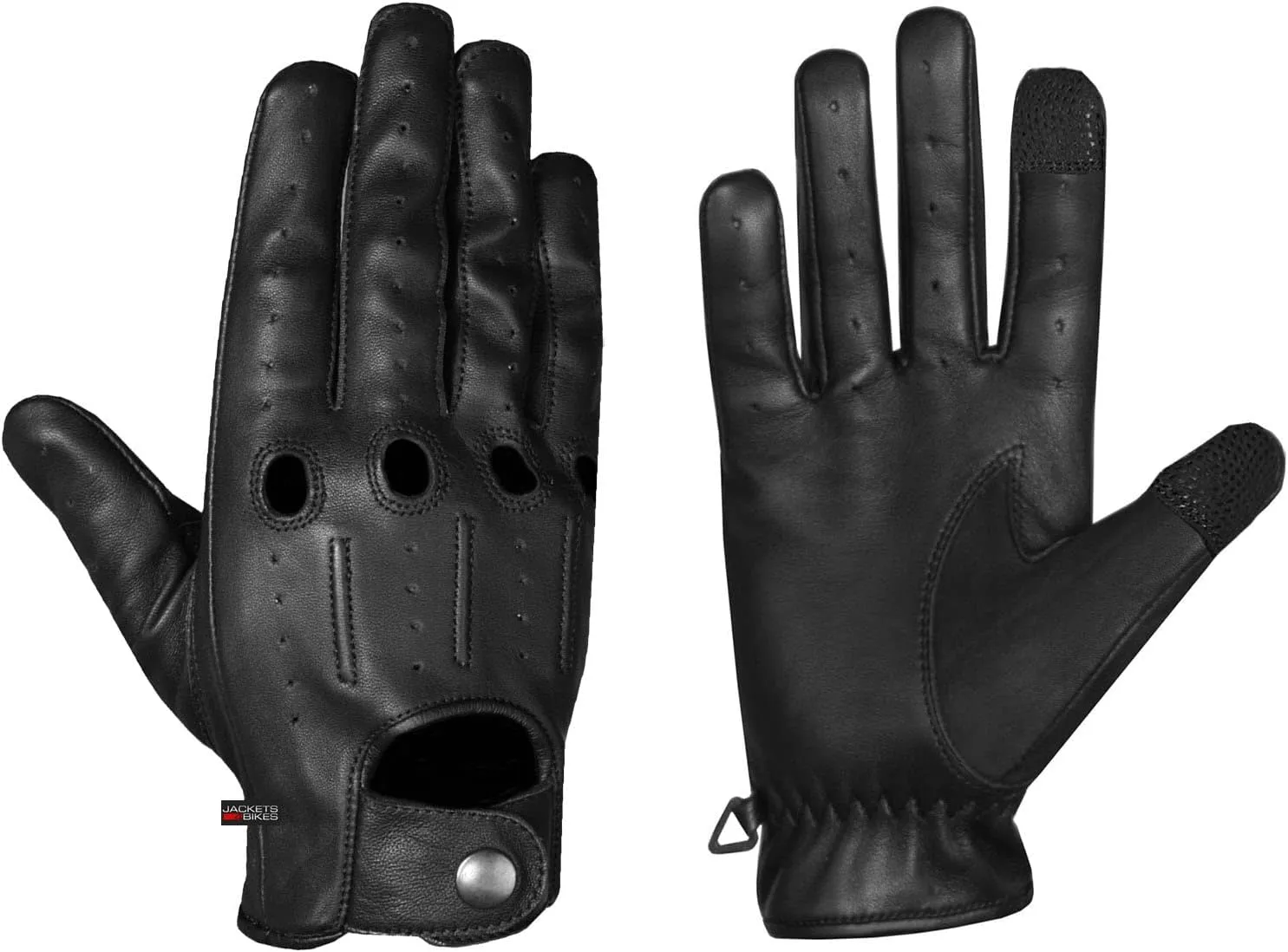 Jackets 4 Bikes Mens Transporter Genuine Lambskin Aniline Leather Driving Gloves Ventilated