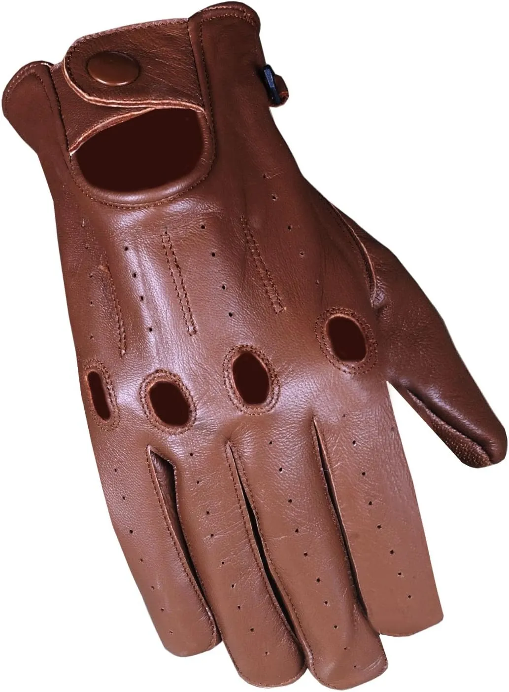 Jackets 4 Bikes Mens Transporter Genuine Lambskin Aniline Leather Driving Gloves Ventilated
