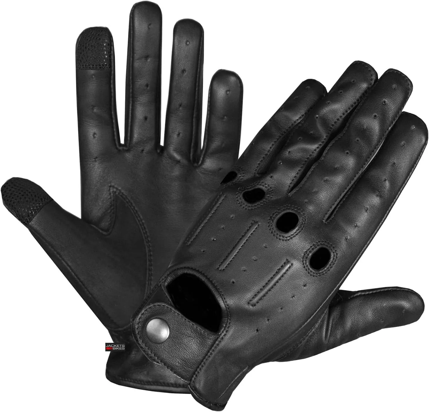 Jackets 4 Bikes Mens Transporter Genuine Lambskin Aniline Leather Driving Gloves Ventilated