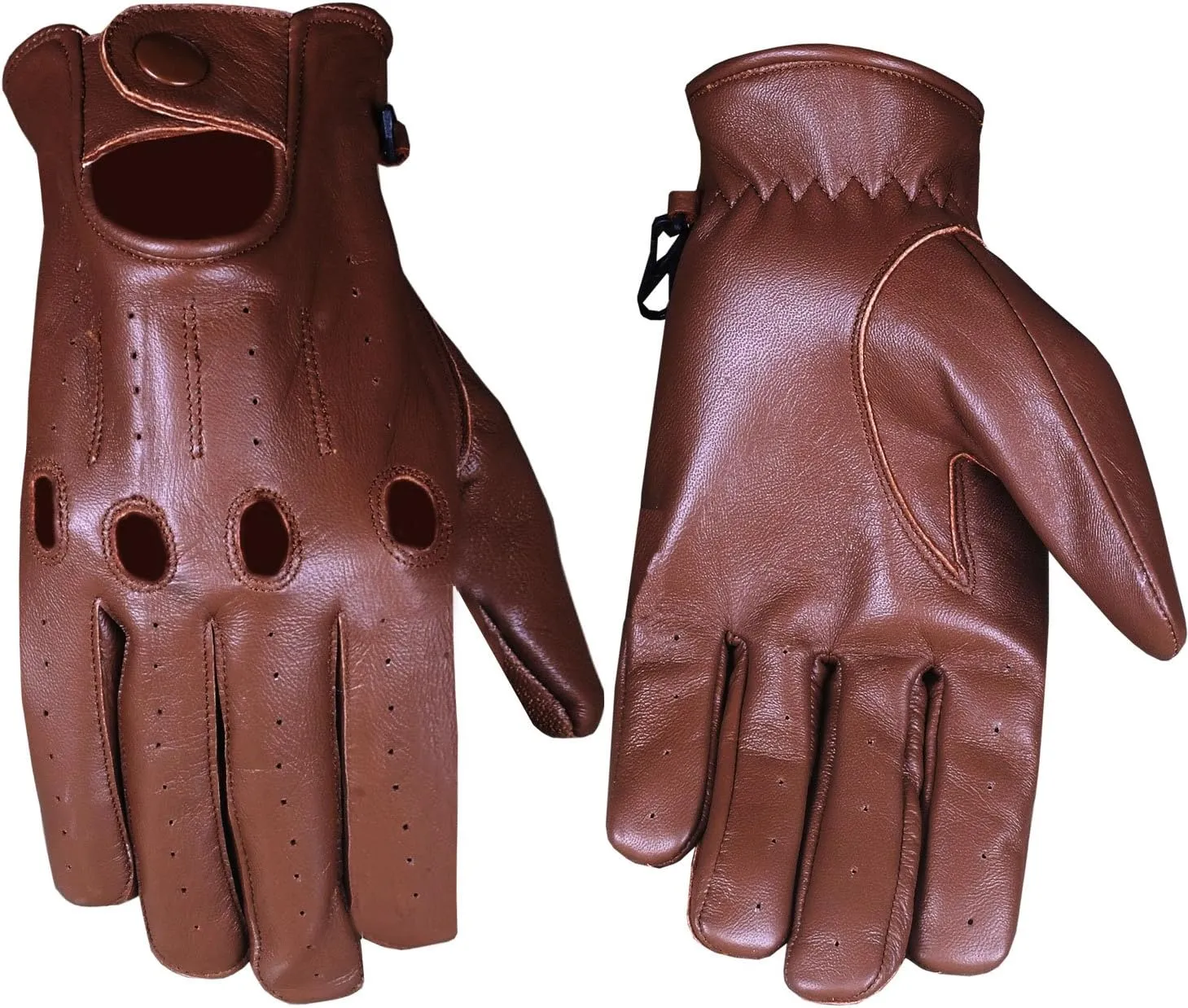 Jackets 4 Bikes Mens Transporter Genuine Lambskin Aniline Leather Driving Gloves Ventilated