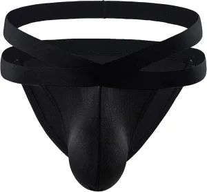 JEShifangjiusu Men'S Thong Briefs Bikini Sexy Pouch G-String Swimwear Underwear Stretch Breathable Jockstraps Underpant 3Pack