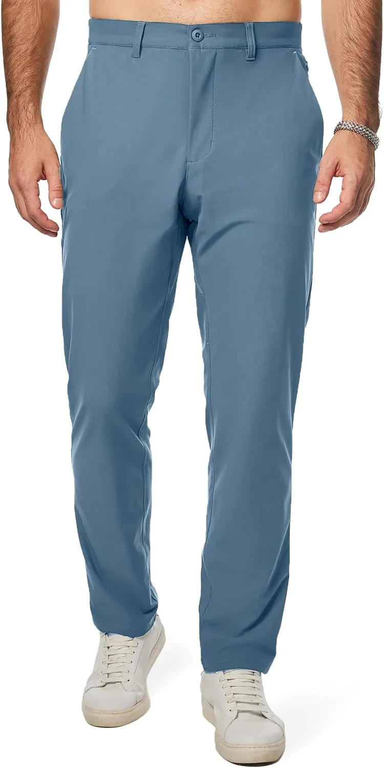 JMIERR Mens Chino Pants Casual Stretch Golf Pants Waist Tapered Trousers Lightweight Comfy Pants with Zipper Pockets