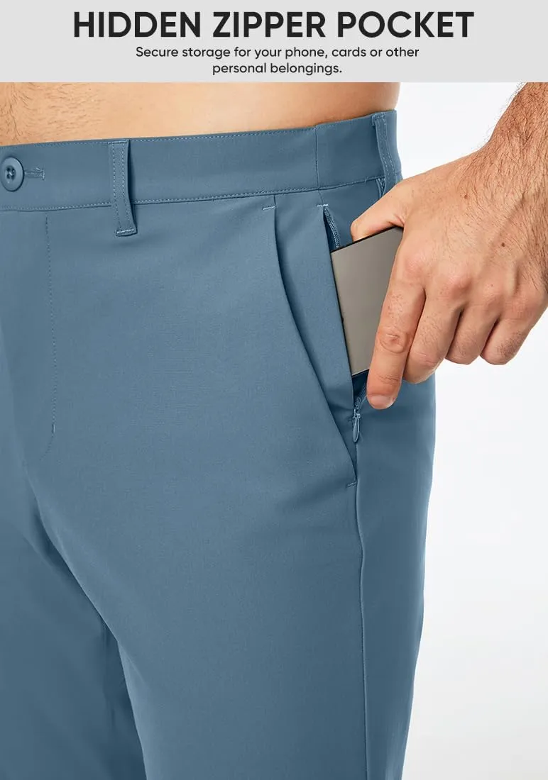 JMIERR Mens Chino Pants Casual Stretch Golf Pants Waist Tapered Trousers Lightweight Comfy Pants with Zipper Pockets