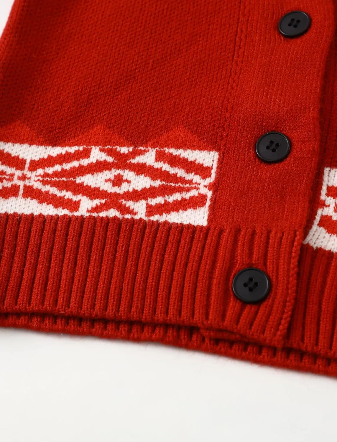 Kids Boys Girls Christmas Cardigans Ugly Xmas Sweaters Reindeer Snowflake Shawl Collar Knitted Cardigan Sweater