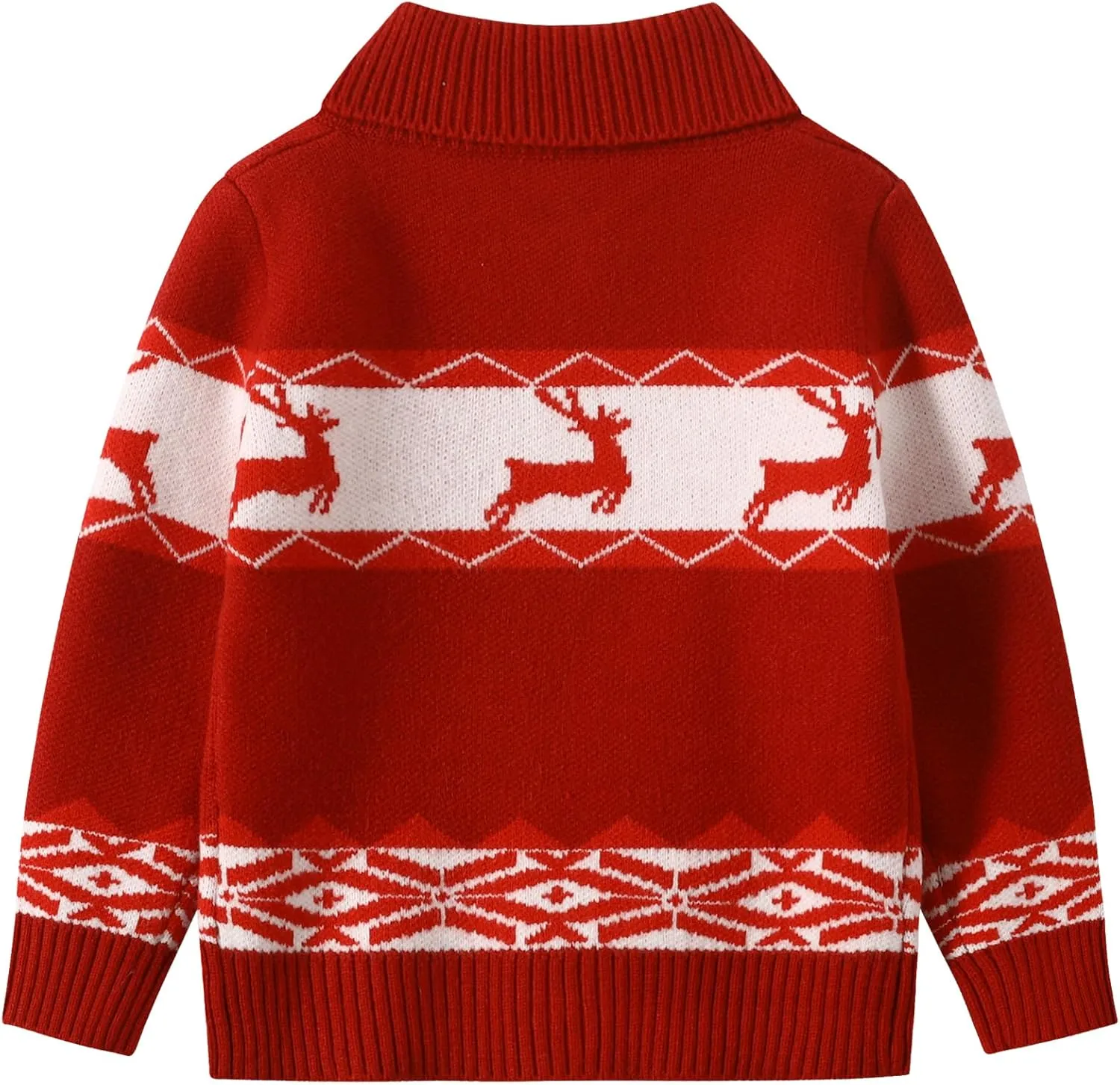 Kids Boys Girls Christmas Cardigans Ugly Xmas Sweaters Reindeer Snowflake Shawl Collar Knitted Cardigan Sweater