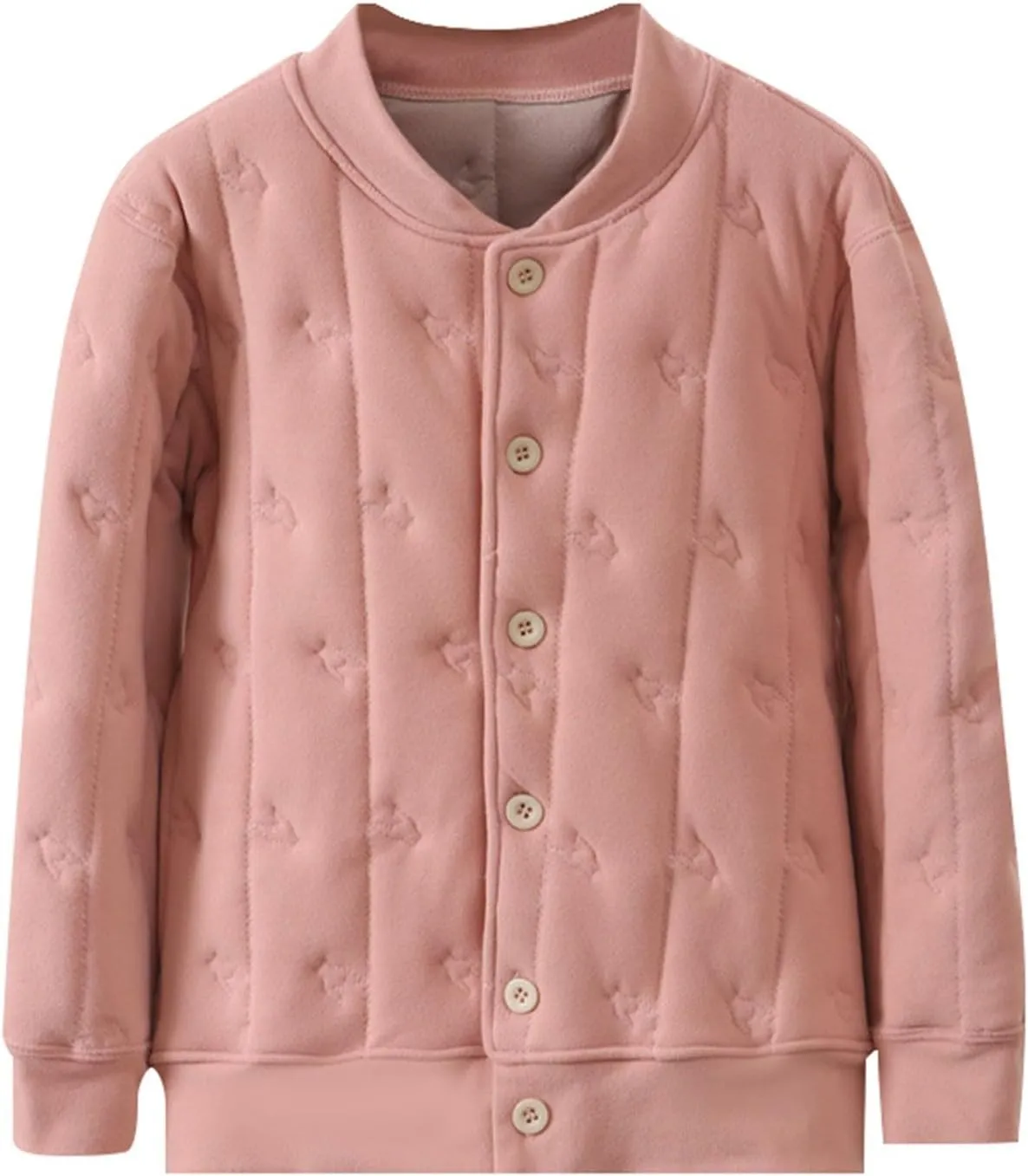 Kids Winter Coat Fleece Lined Quilted Jacket Padded Coat Boys Girls Button Down Cotton Thicken Warm Insulated Jacket
