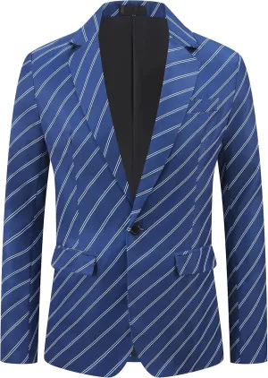Lars Amadeus Stripe Blazer for Men's Notch Lapel Business Suit Jacket Stripes Sports Coat