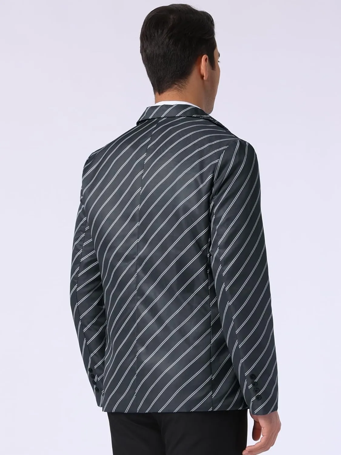 Lars Amadeus Stripe Blazer for Men's Notch Lapel Business Suit Jacket Stripes Sports Coat