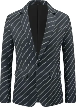 Lars Amadeus Stripe Blazer for Men's Notch Lapel Business Suit Jacket Stripes Sports Coat