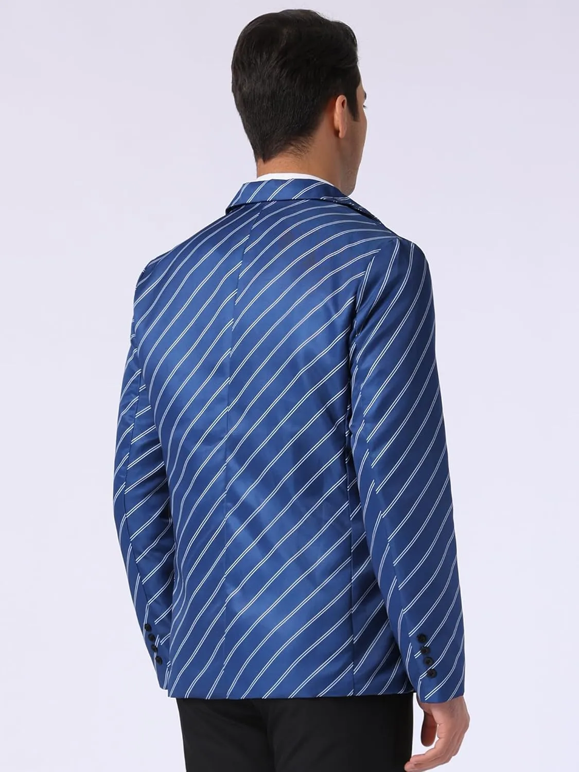 Lars Amadeus Stripe Blazer for Men's Notch Lapel Business Suit Jacket Stripes Sports Coat
