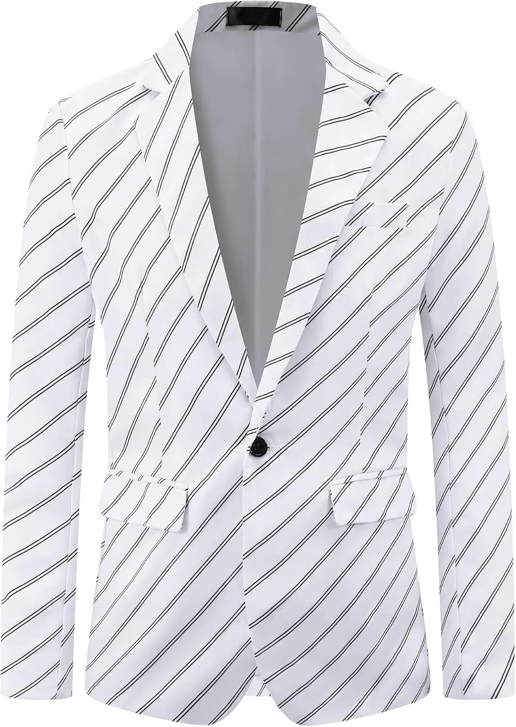 Lars Amadeus Stripe Blazer for Men's Notch Lapel Business Suit Jacket Stripes Sports Coat