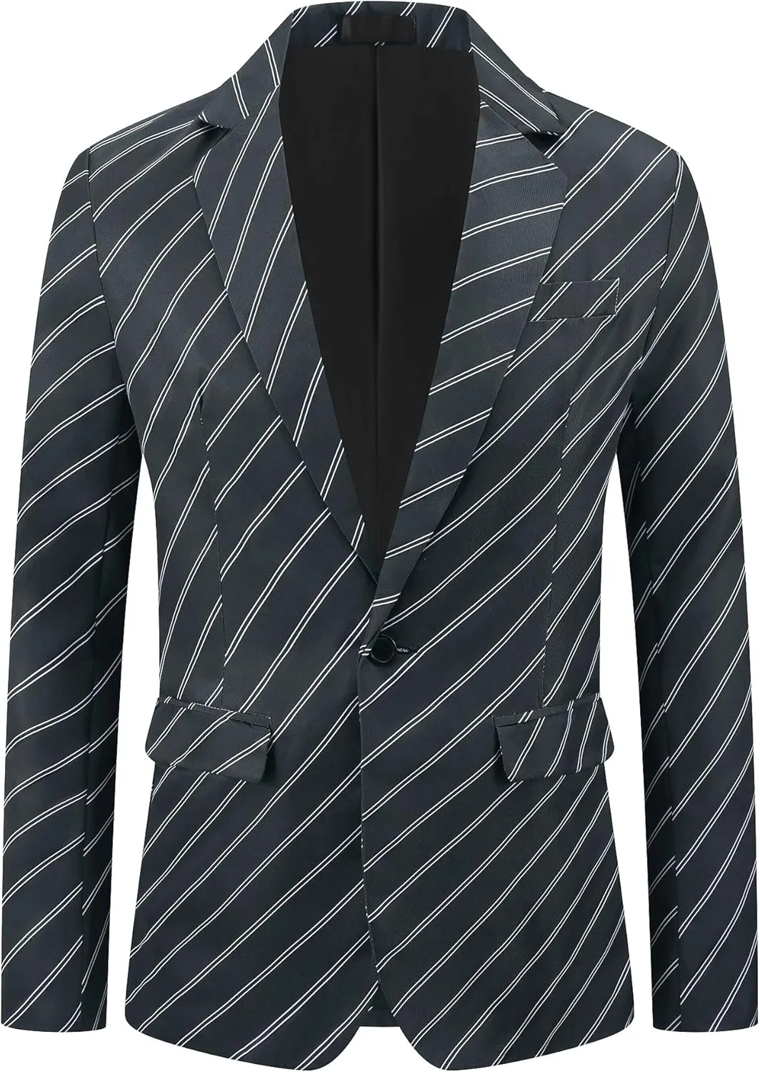 Lars Amadeus Stripe Blazer for Men's Notch Lapel Business Suit Jacket Stripes Sports Coat