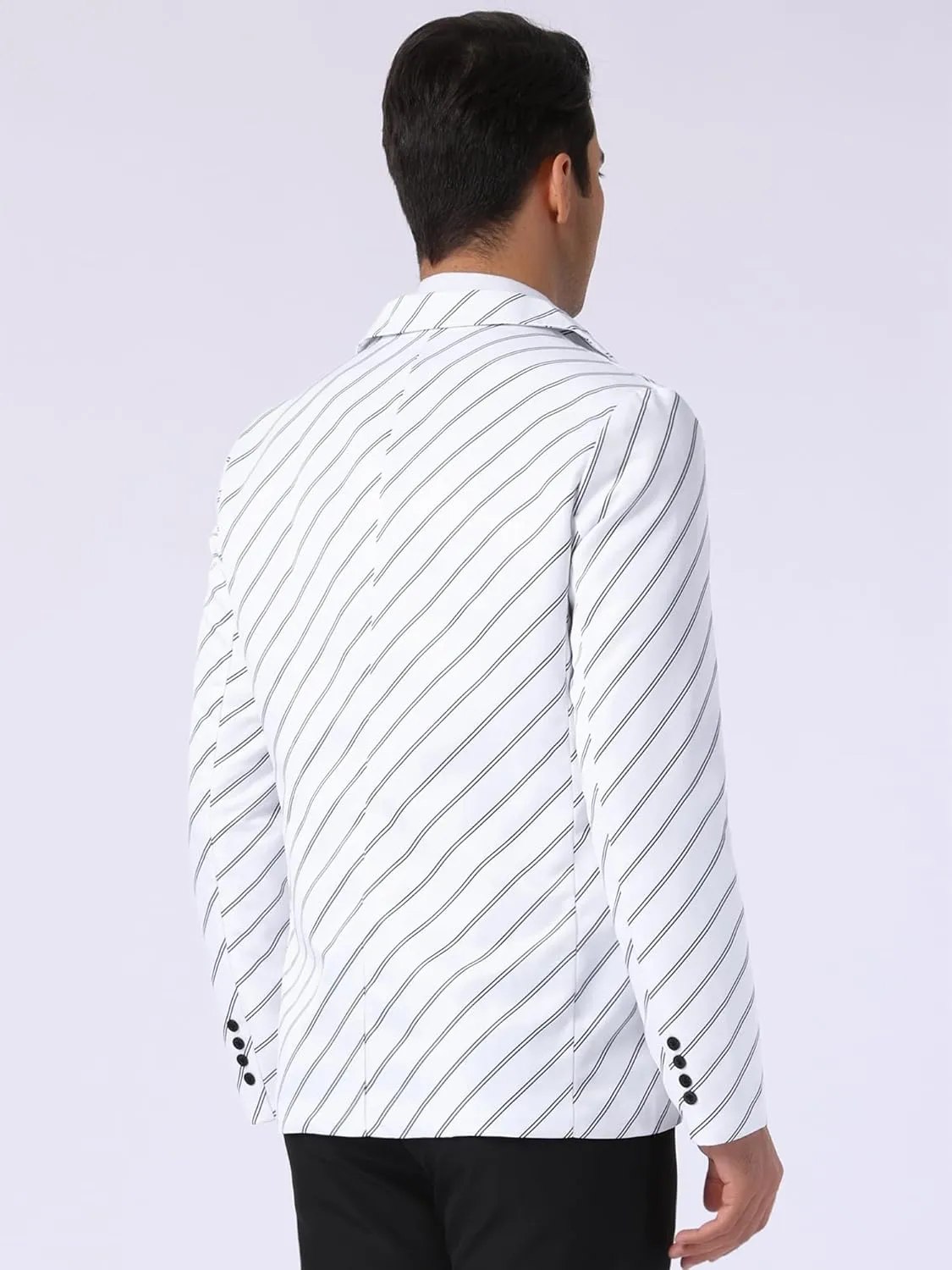Lars Amadeus Stripe Blazer for Men's Notch Lapel Business Suit Jacket Stripes Sports Coat