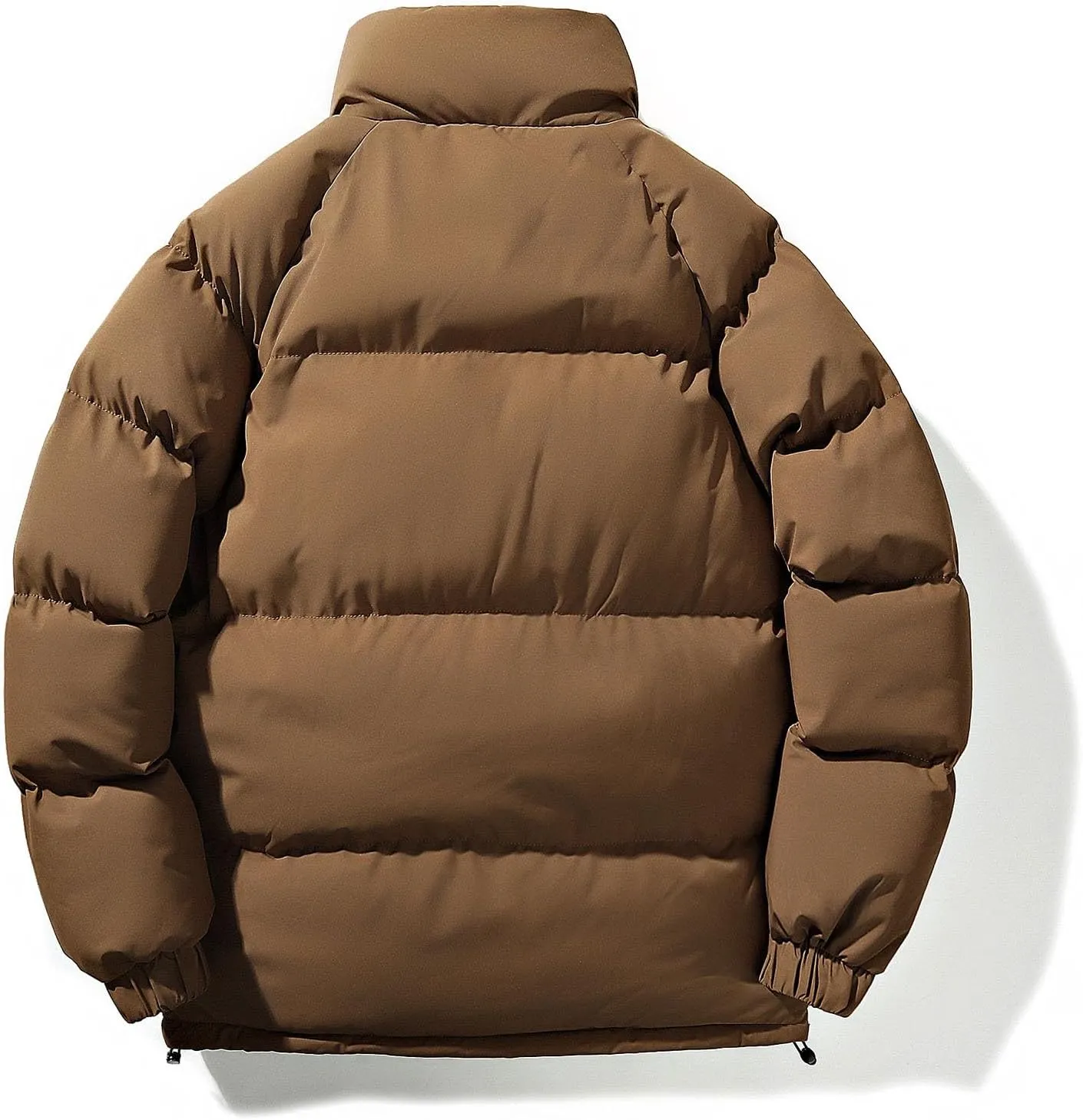 lcziwo Mens Oversized Winter Puffer Jacket Double Zipper Stand Collar Warm Quilted Coat Thick Outdoor Cotton-Padded Jacket