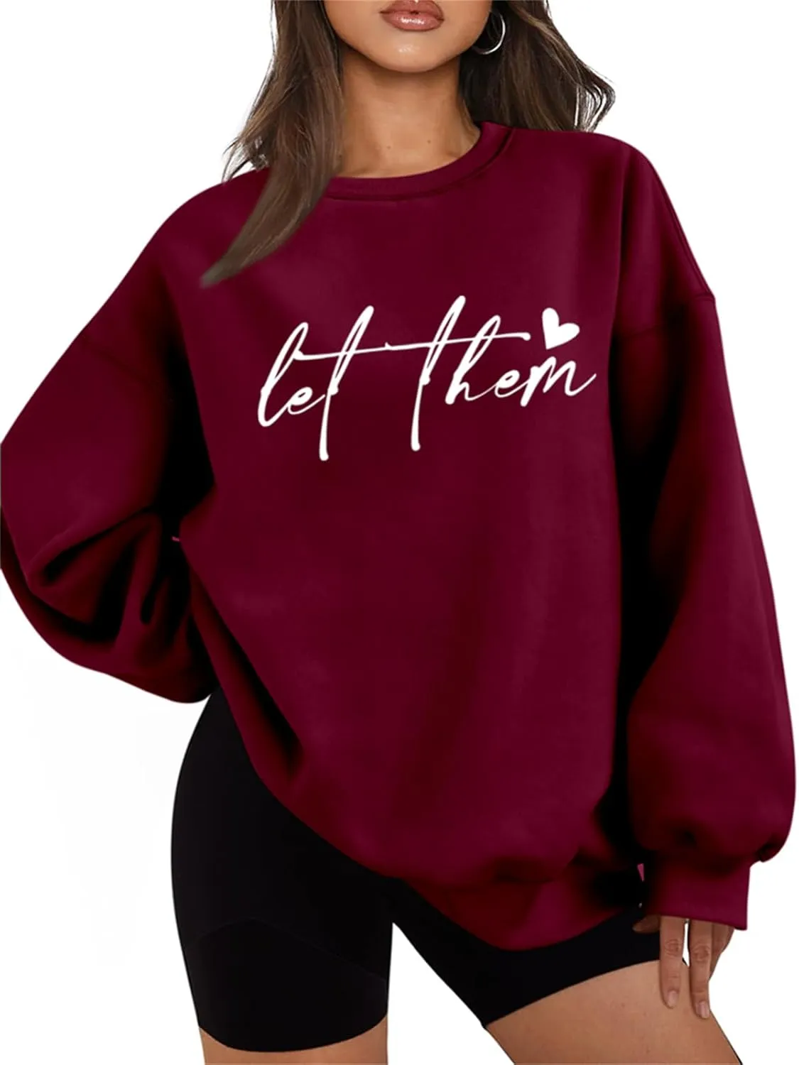 Let Them Sweatshirt for Women Mental Health Fleece Lined Sweatshirt Inspirational Positive Long Sleeve Pullover Tops