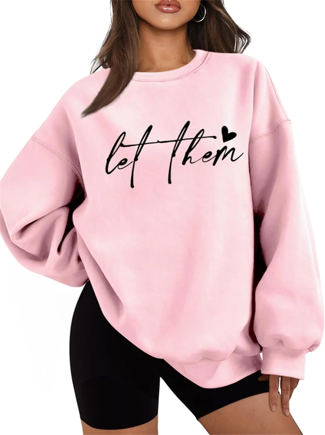 Let Them Sweatshirt for Women Mental Health Fleece Lined Sweatshirt Inspirational Positive Long Sleeve Pullover Tops