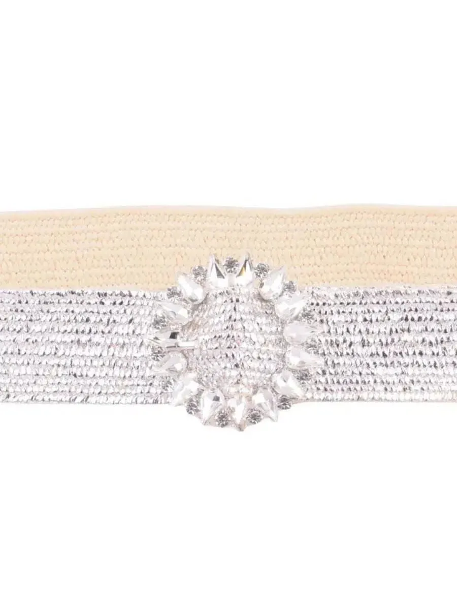 Life is Too Short to Wear Boring Belts Silver Bling Stretch Belt