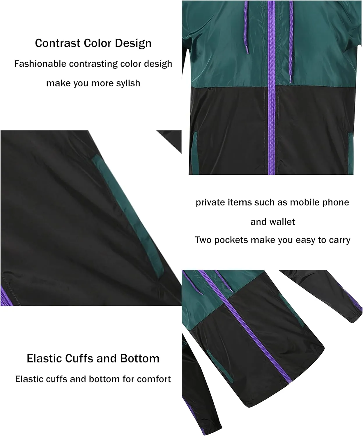 Lightweight Men's Windbreaker - Breathable Hooded Jacket for Outdoors & Commutes