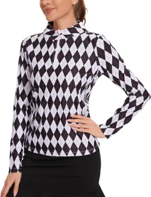 M MOTEEPI Womens Golf Shirt Long Sleeve Athletic Quarter Zip Pullover Sun Protection with Pocket